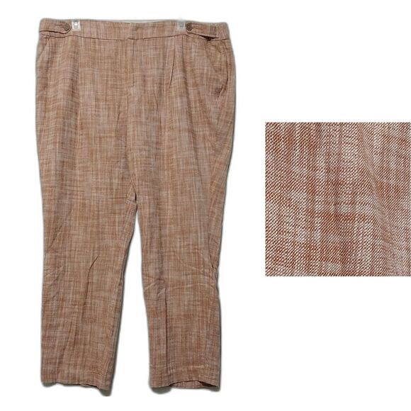 NWT CJ Banks slacks Womes 22W red coral The Perfect Pant pleated high rise taper - Picture 1 of 8